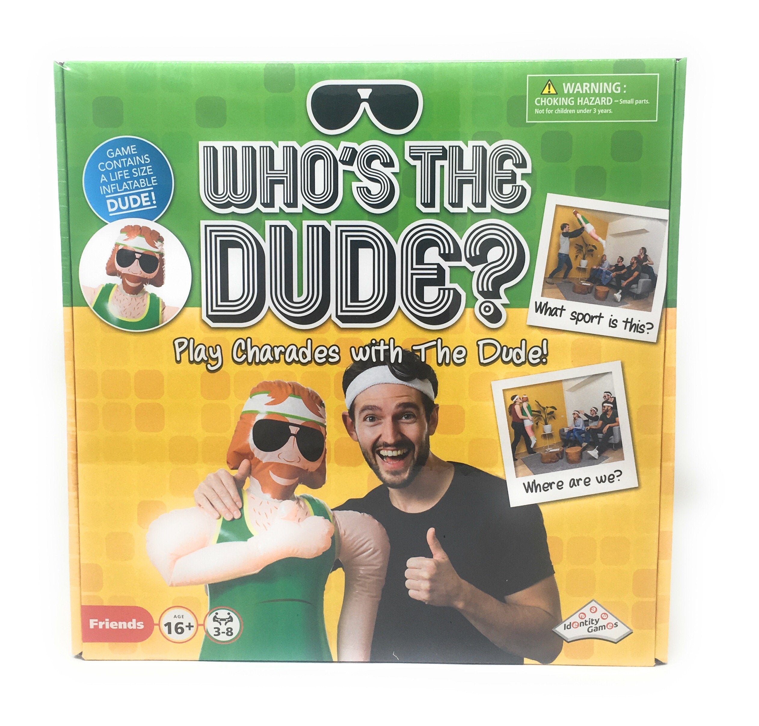 Identity Games Who's the Dude inflatable life-size figure for playful charades