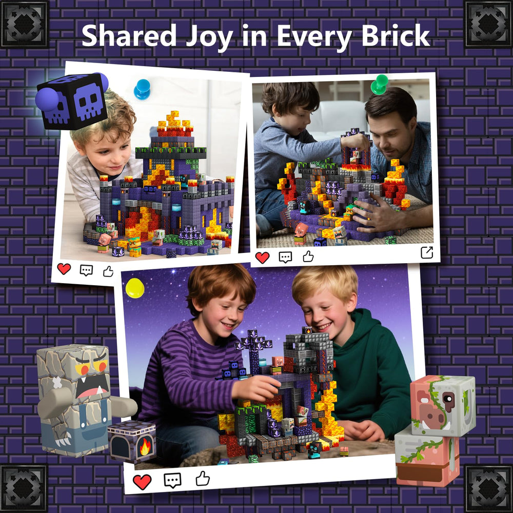 Idoot colorful magnetic cubes enable castle builds and cave adventures.