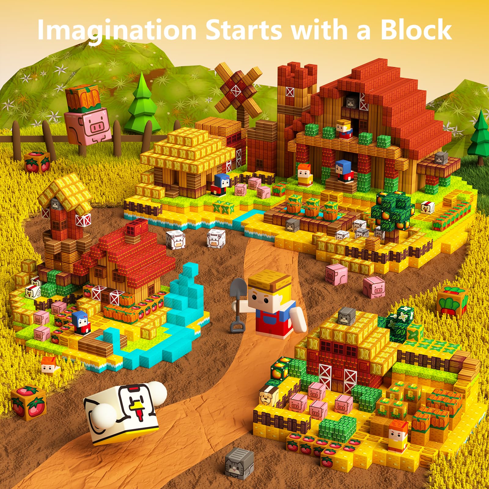 idoot farm animals magnet blocks enable safe hands-on construction play