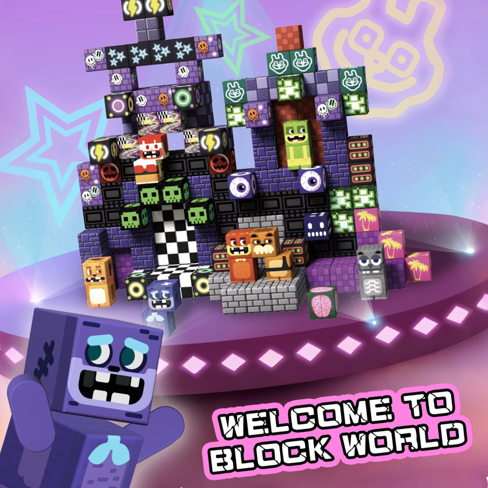 idoot pattern designs support language and storytelling through block-based scenes.