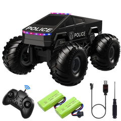 idrone Cyber RC Truck front view with LED lights for night play