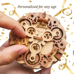 idventure Birthday Cake Puzzle Box elegant wooden design for money gifts