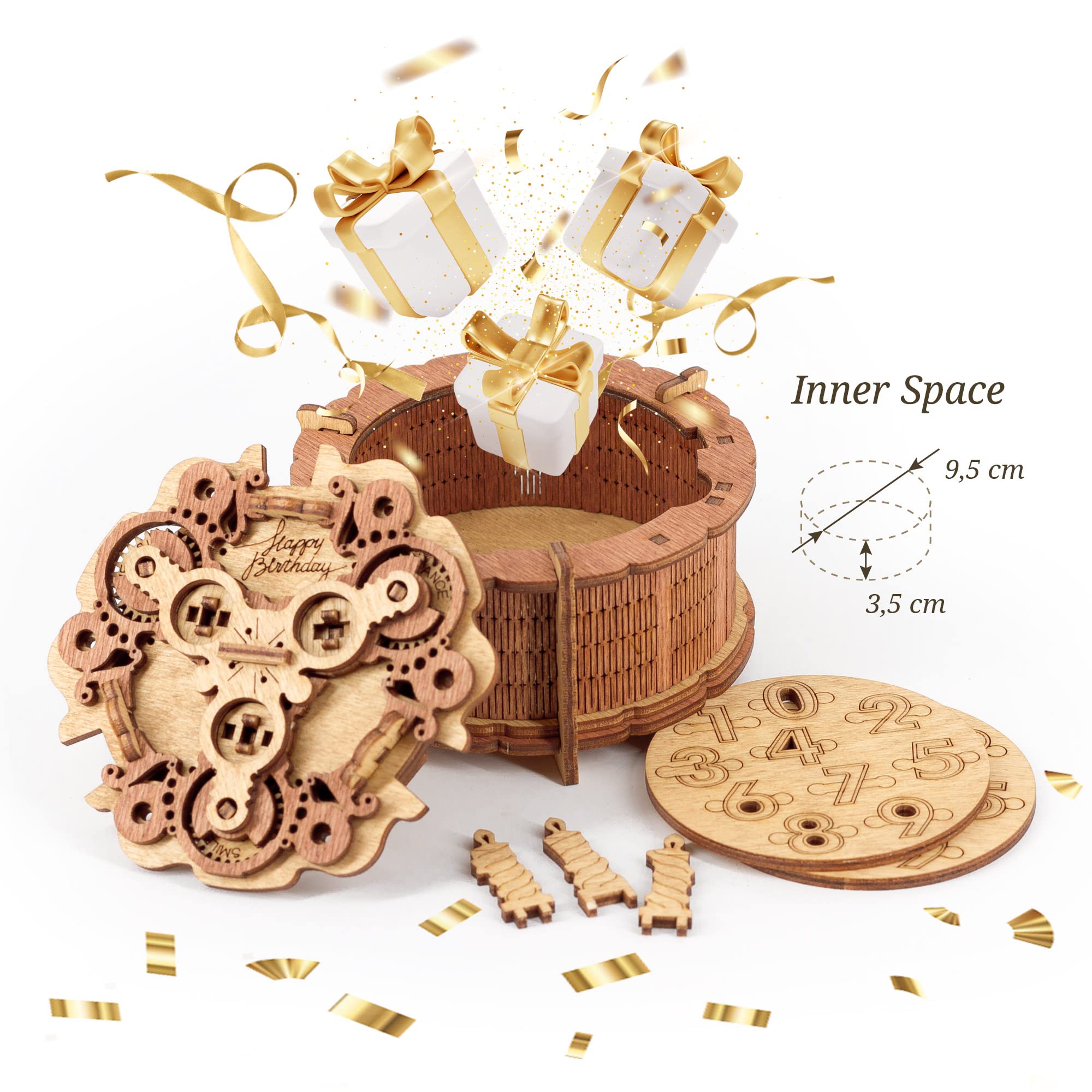 idventure Birthday Cake Puzzle Box unboxing experience showing puzzle-solving moment