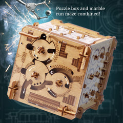 iDventure Cluebox birch wood finish highlights eco-friendly laser-cut craftsmanship and a modern display piece