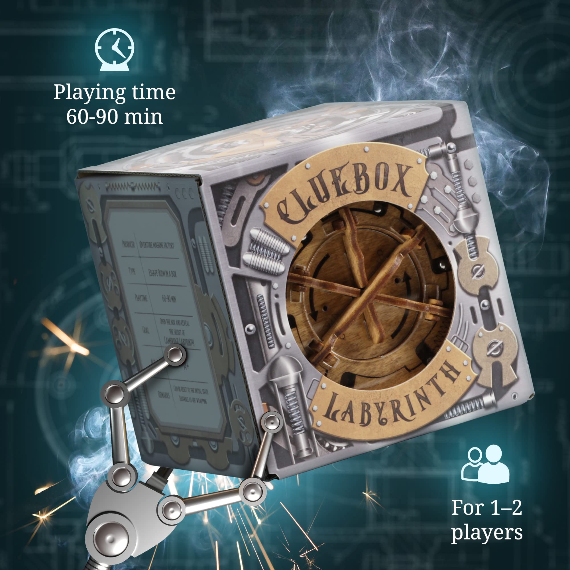 iDventure Cluebox Cambridge Labyrinth features detailed 3D puzzle mechanics for solo or two-player brain teaser fun
