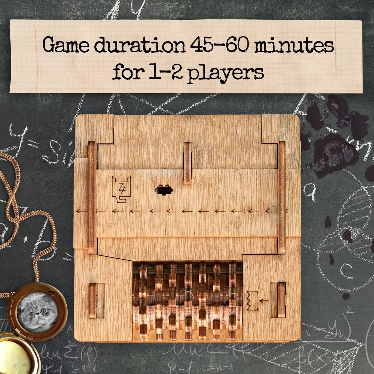 iDventure Cluebox Schrödinger’s Cat scene evokes an escape room experience for group play