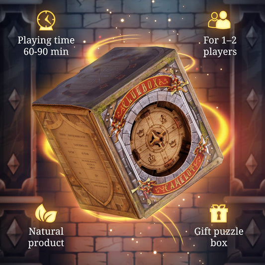 iDventure Cluebox Camelot story concept highlighting Merlin and Galahad for immersive puzzle play