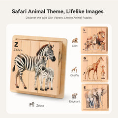 IEATFO 4-in-1 elephant-side puzzle supports cognitive skills with engaging animal imagery