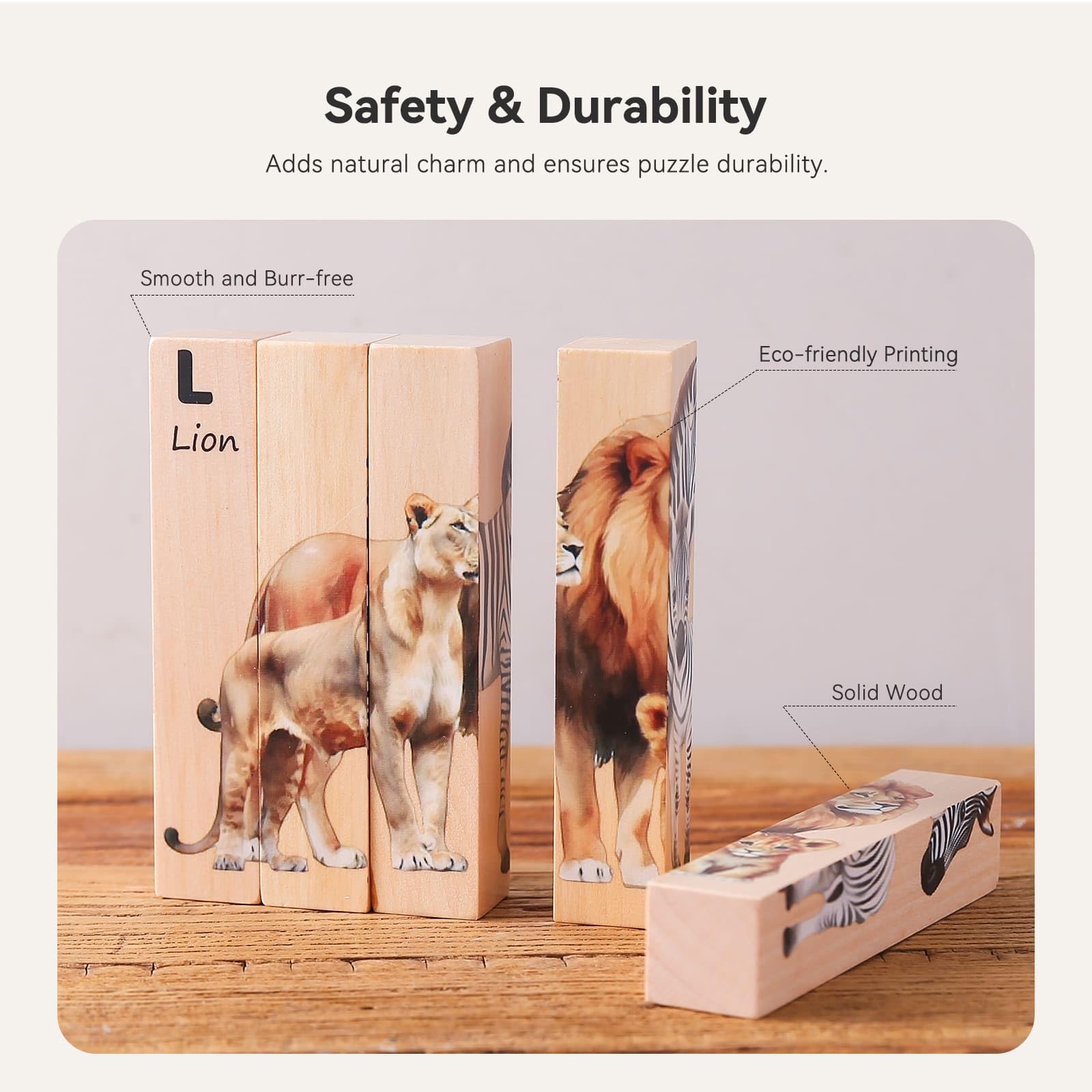 IEATFO 4-in-1 lion-side puzzle stimulates memory and spatial reasoning for toddlers