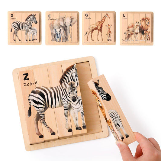 IEATFO 4-in-1 zebra-side puzzle enhances fine motor skills through hands-on play