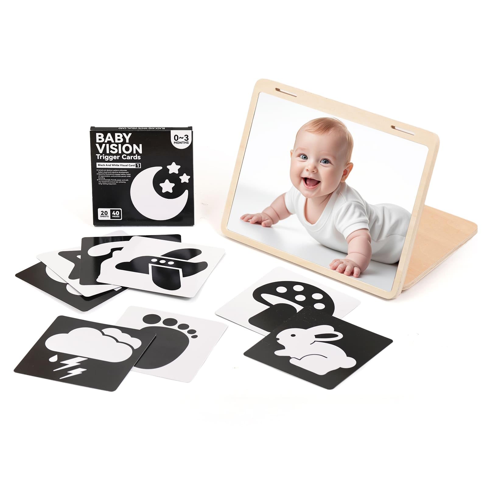 IEATFO tummy time play set with double-sided mirror for engagement during tummy time