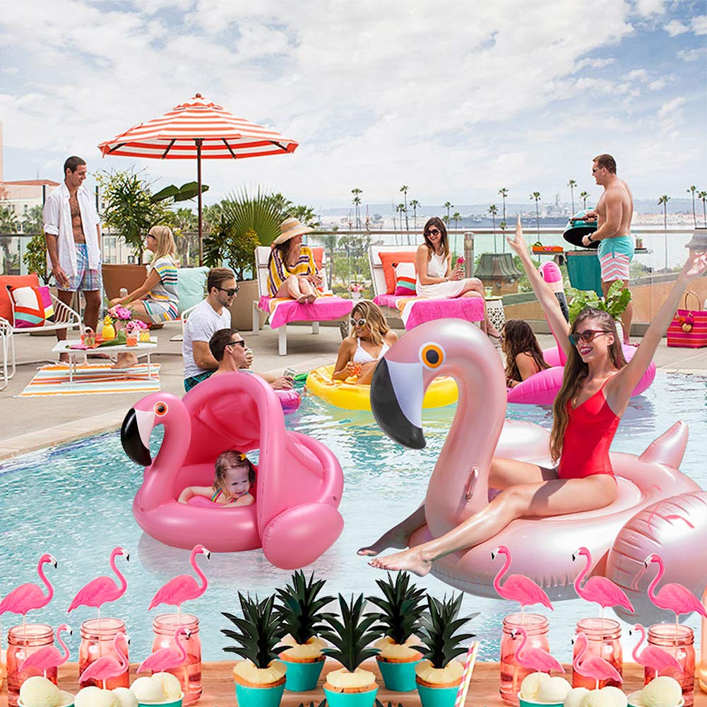 iefoah baby pool float flamingo face view highlighting comfort and joy