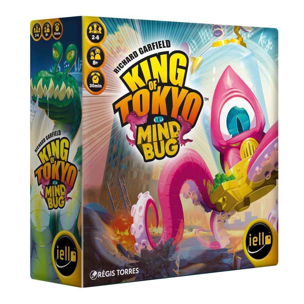 IELLO King of Tokyo Mindbug expansion: control opponents' creatures to shift battle momentum.