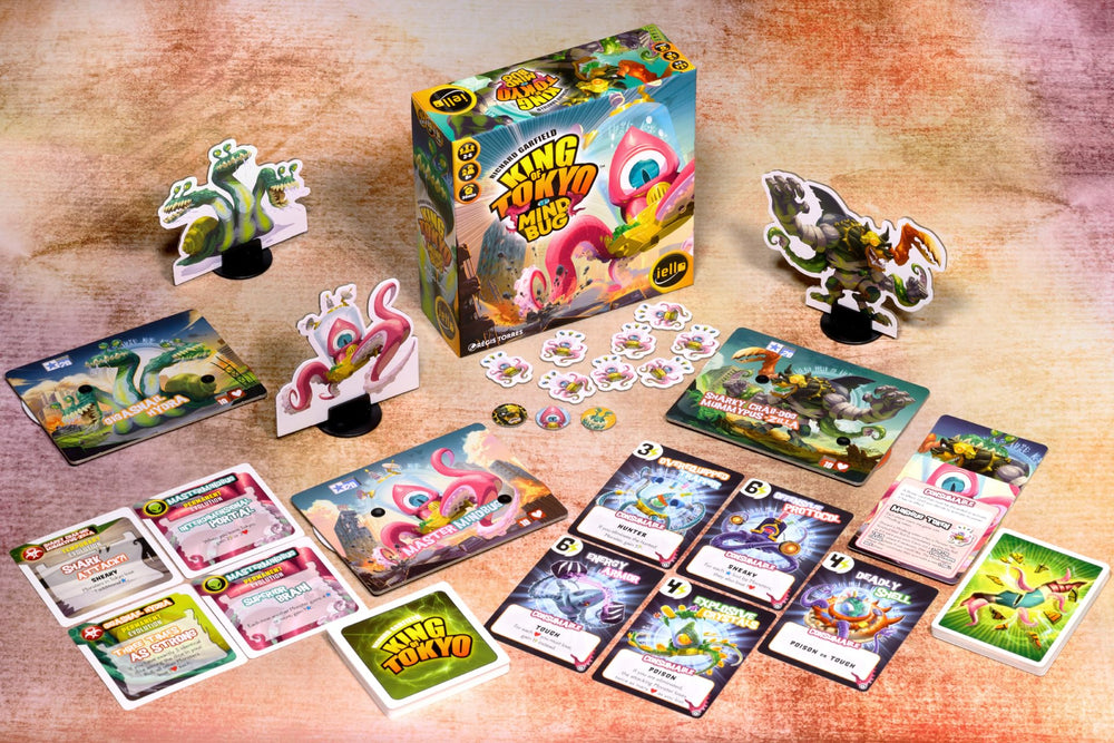 IELLO King of Tokyo Mindbug expansion: two gameplay modes for fresh tactics and dramatic showdowns.