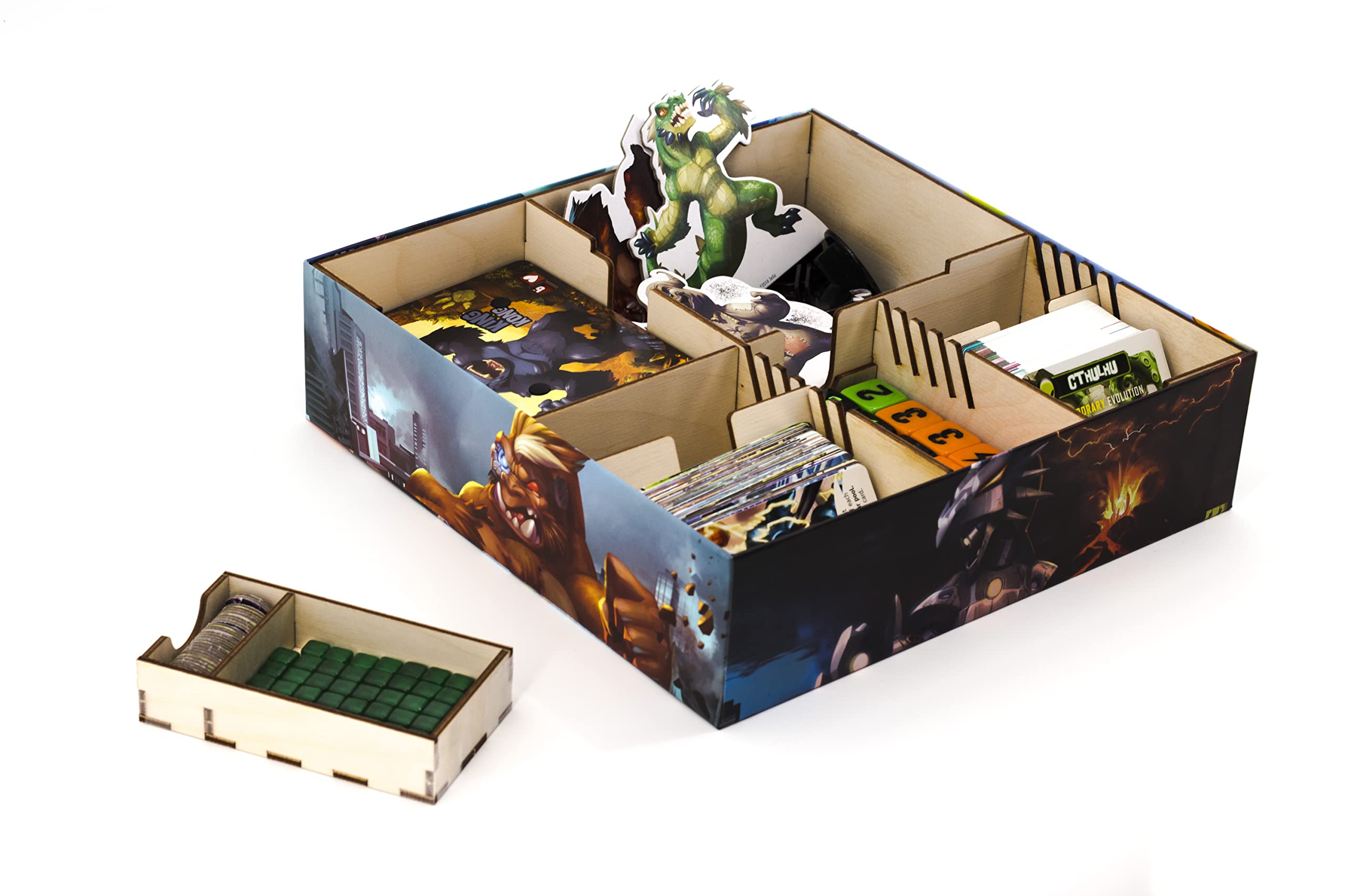 IELLO King of Tokyo space penguin figure inside the box adds playful charm
