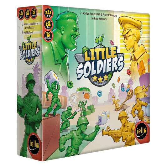 IELLO Little Soldiers battlefield setup enables portable family skirmishes.