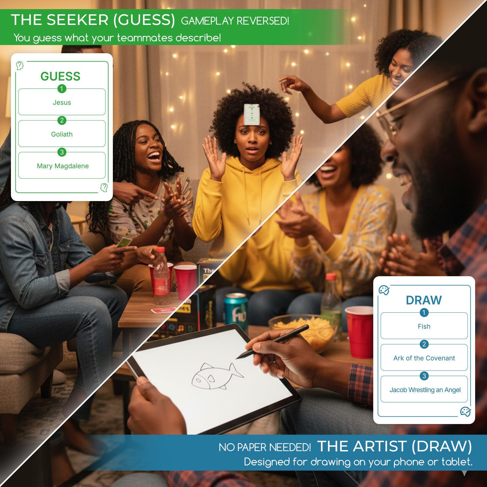 IEYMLRN Acts & Anthems drawing mode using a smartphone app for modern play