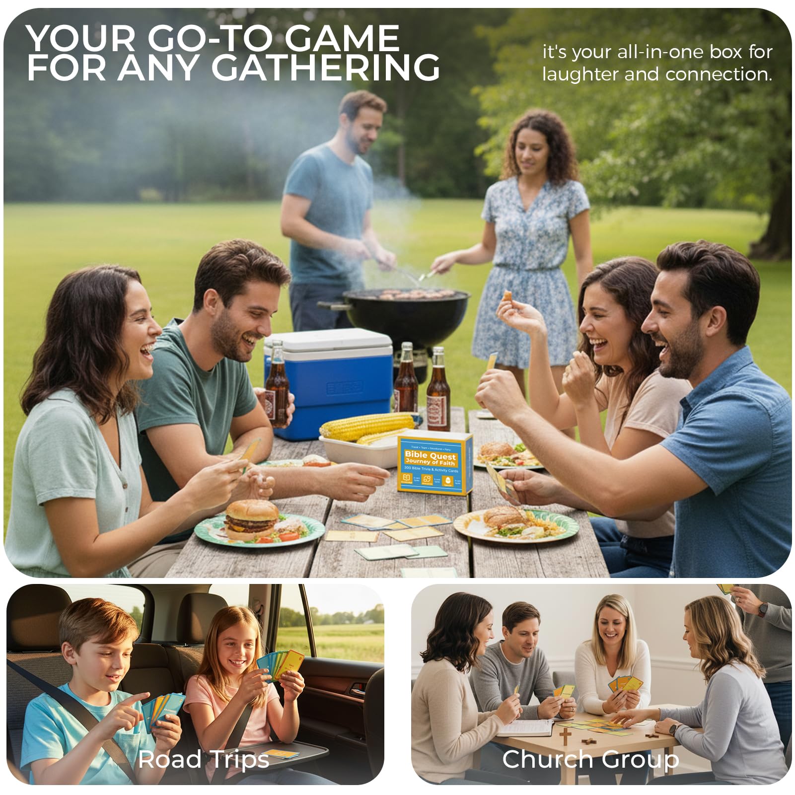 IEYMLRN Family game night scene with large-print cards for readability.