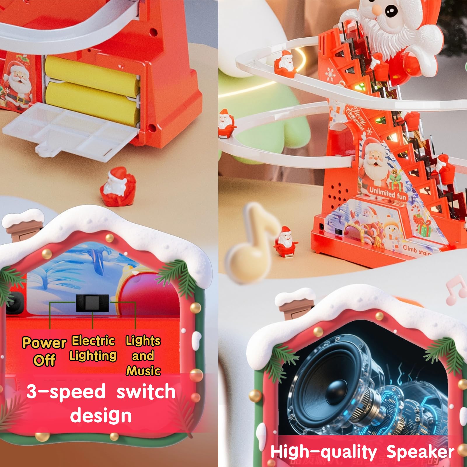 IFASHIHOME Easy-assembly Santa track set suitable for indoors and outdoors.