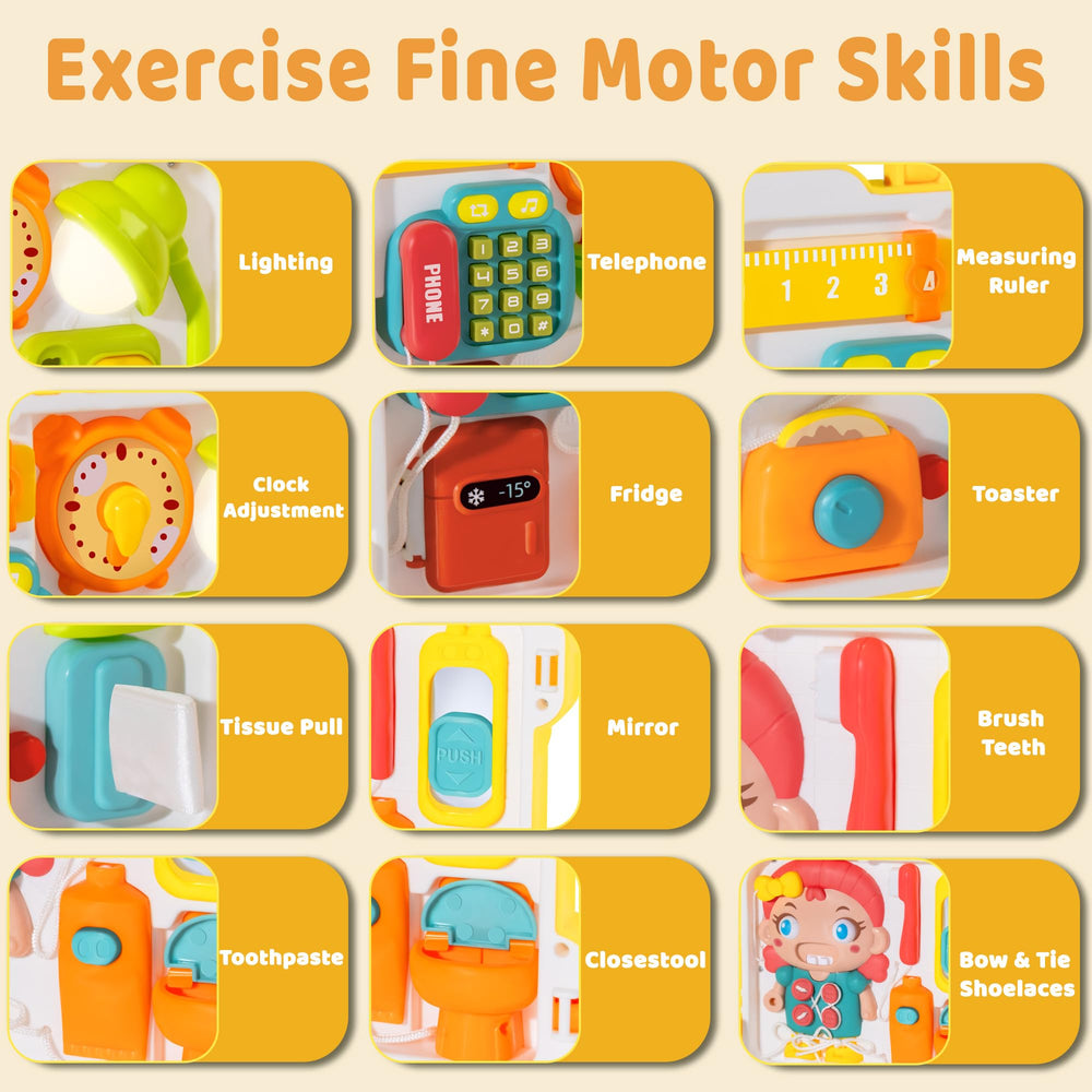 iFaveorr Busy Board cabinet unlock activity developing finger dexterity
