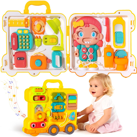 iFaveorr Montessori Busy Board key start activity for fine motor skills and pretend play