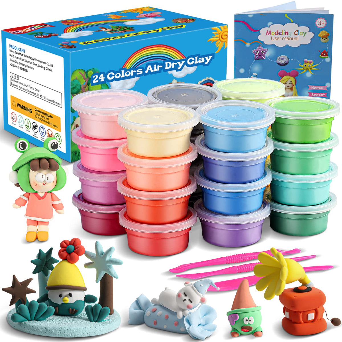 ifergoo modeling clay kit with 24 colors, vibrant palette for kids' crafts