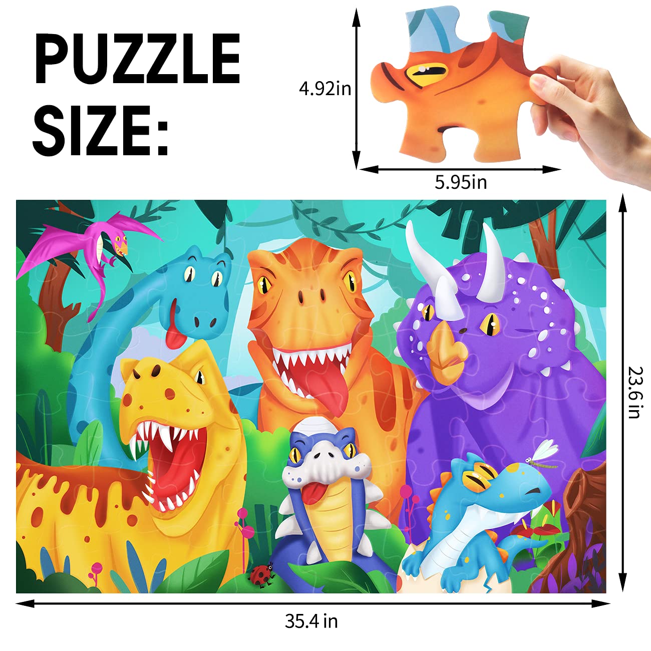 IFLOVE 48-piece dinosaur puzzle supports collaborative play and early problem solving.