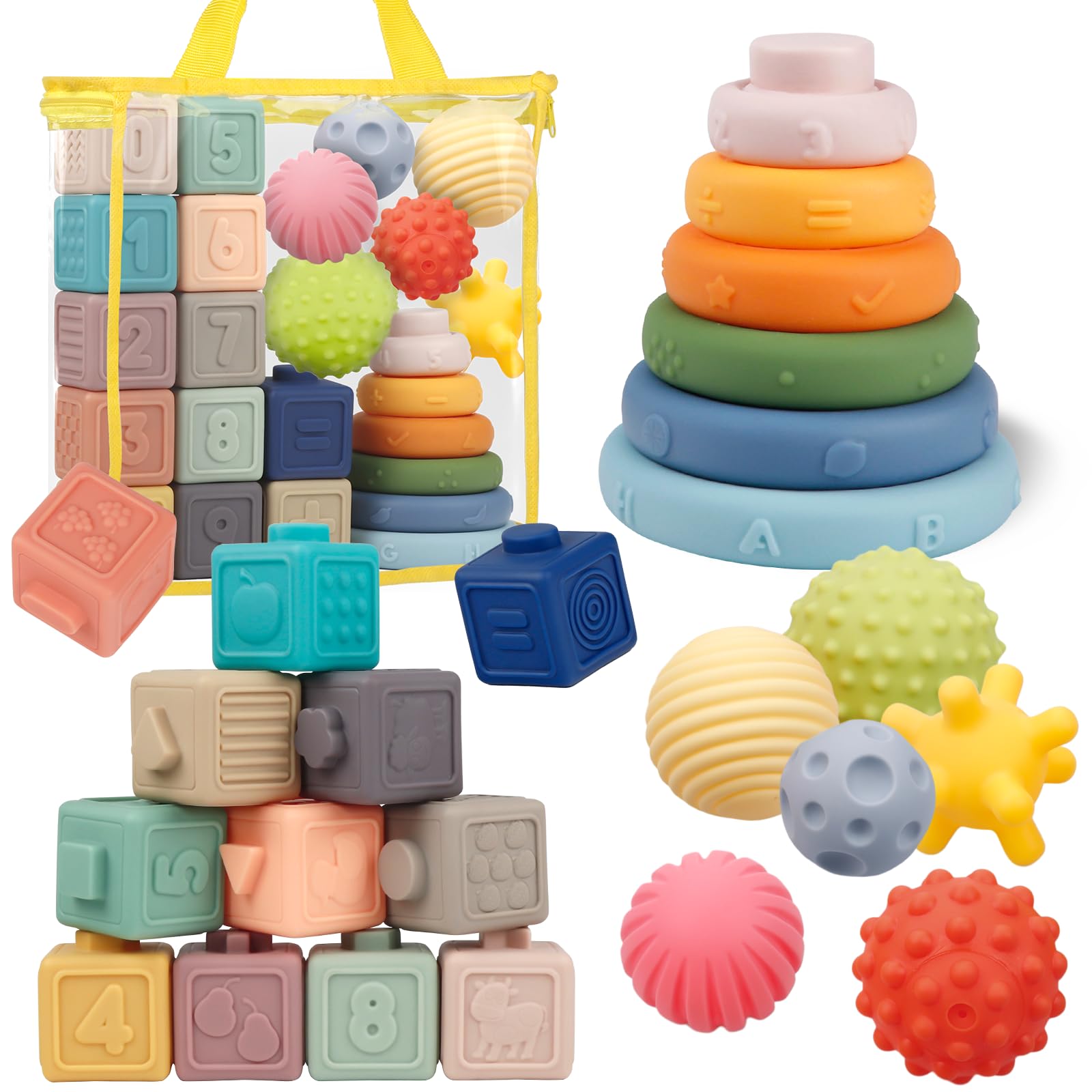 IFLOVE blocks set for babies boosts motor skills and color recognition