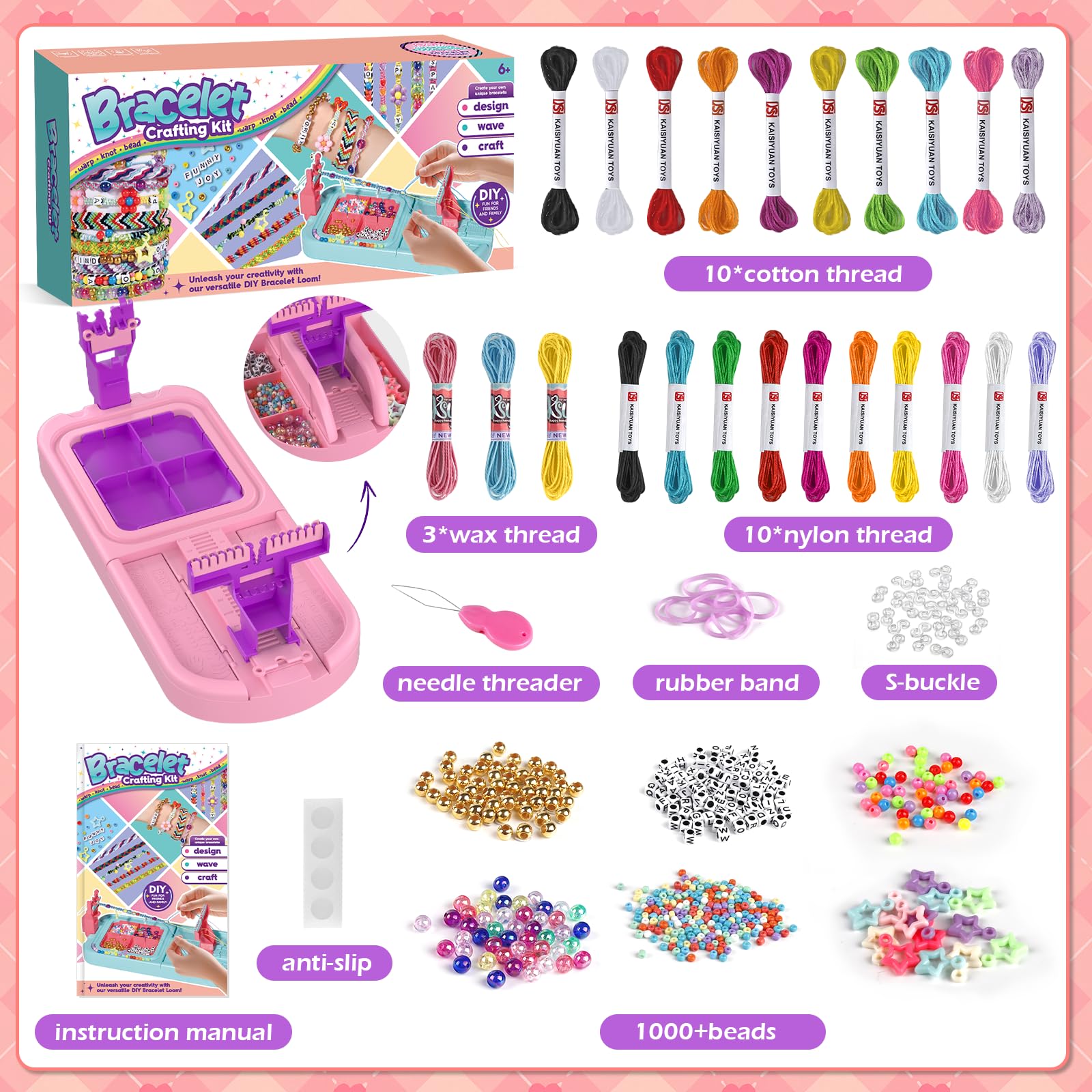 IFLOVE colorful thread bundle with 13 vibrant colors for creative bracelets