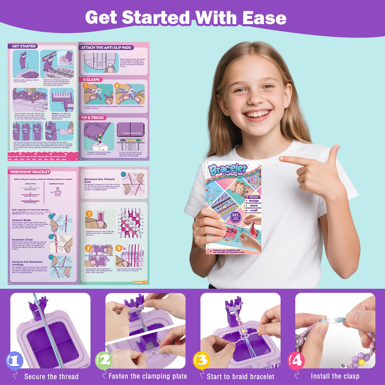 IFLOVE bracelet loom includes bead tray to keep supplies organized.