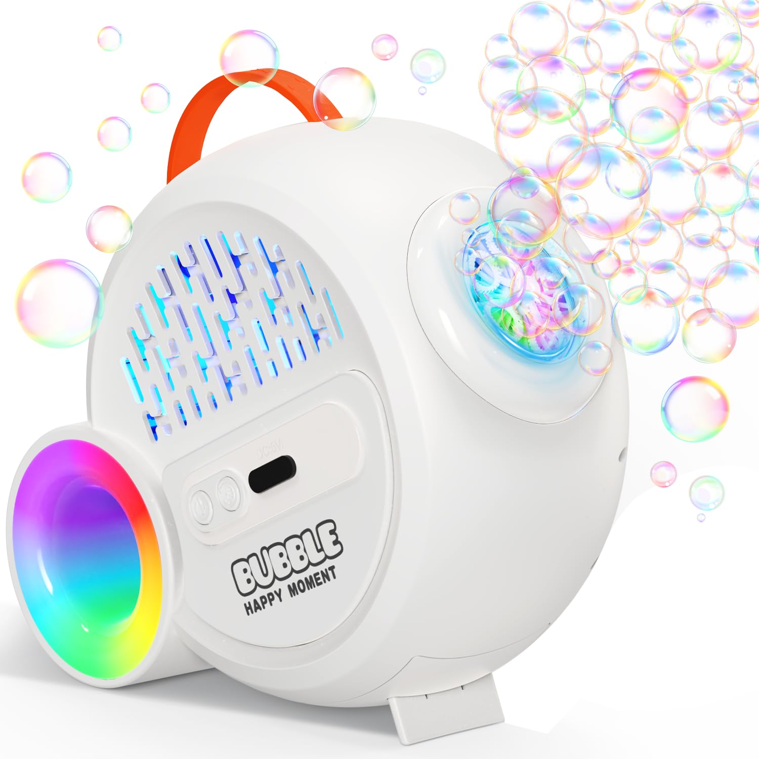IFLOVE bubble machine with RGB light creating magical party atmosphere for kids