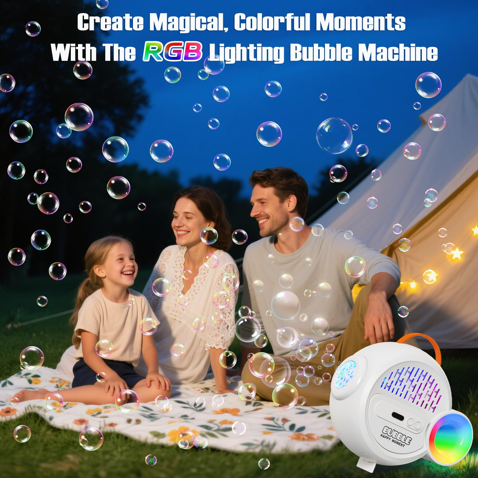 IFLOVE kid-friendly bubble machine with ergonomic handle and safe design