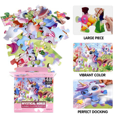 IFLOVE child hands placing a unicorn puzzle piece to strengthen motor skills.