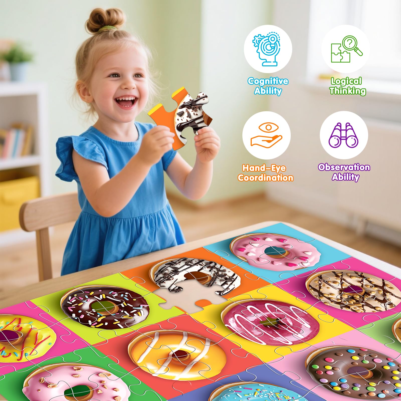 IFLOVE puzzle for kids promotes hand-eye coordination and social play.