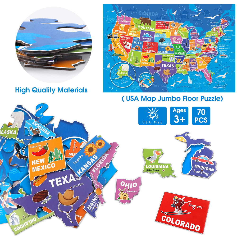 IFLOVE puzzle pieces are durable and safe for repeated floor play
