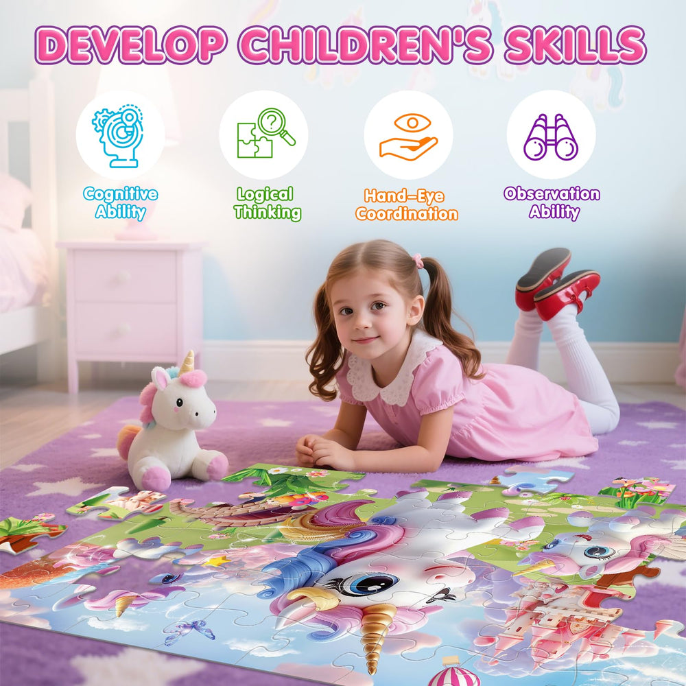 IFLOVE durable thick cardboard puzzle offers long-lasting family fun.