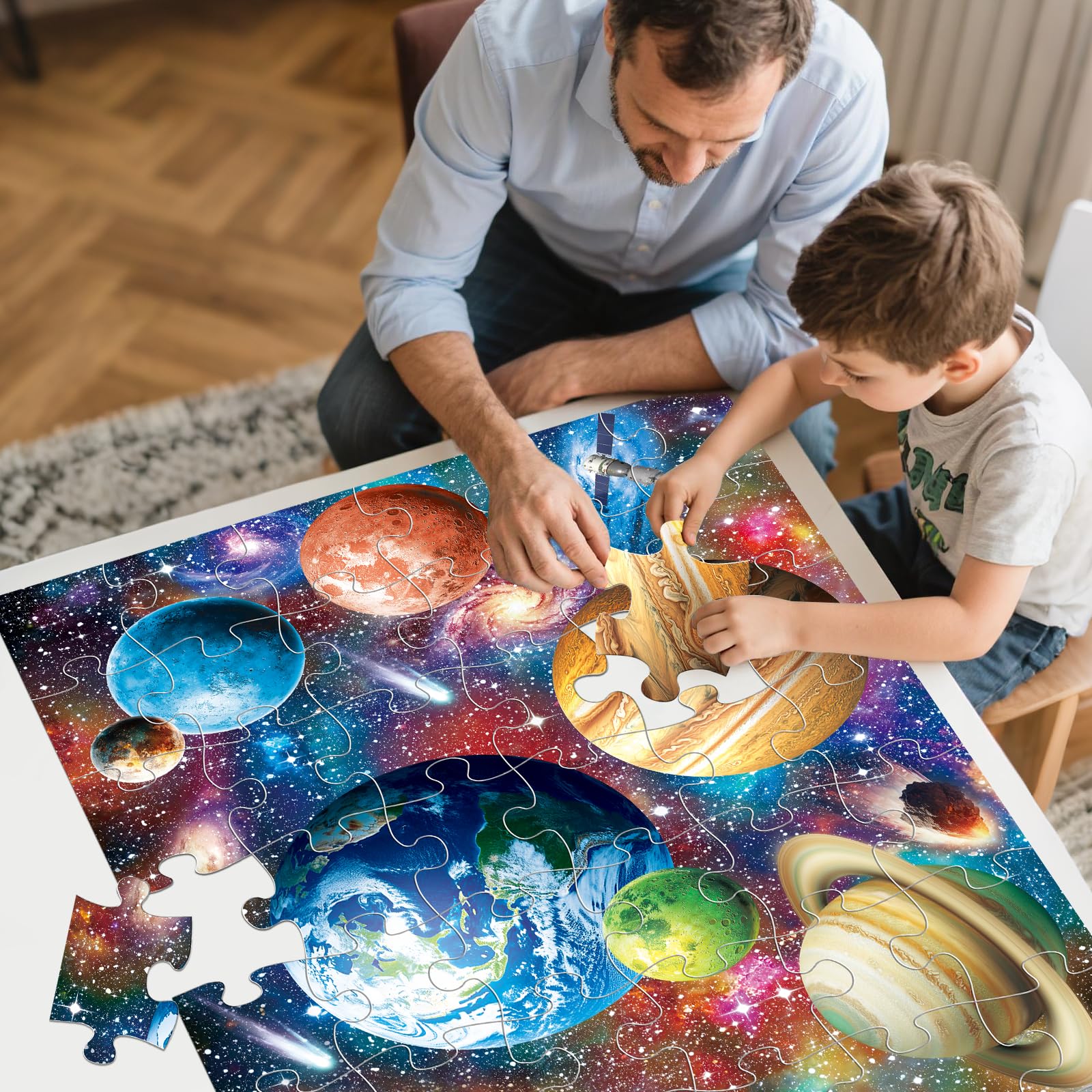 IFLOVE family puzzle time prompts bonding between parents and children during play