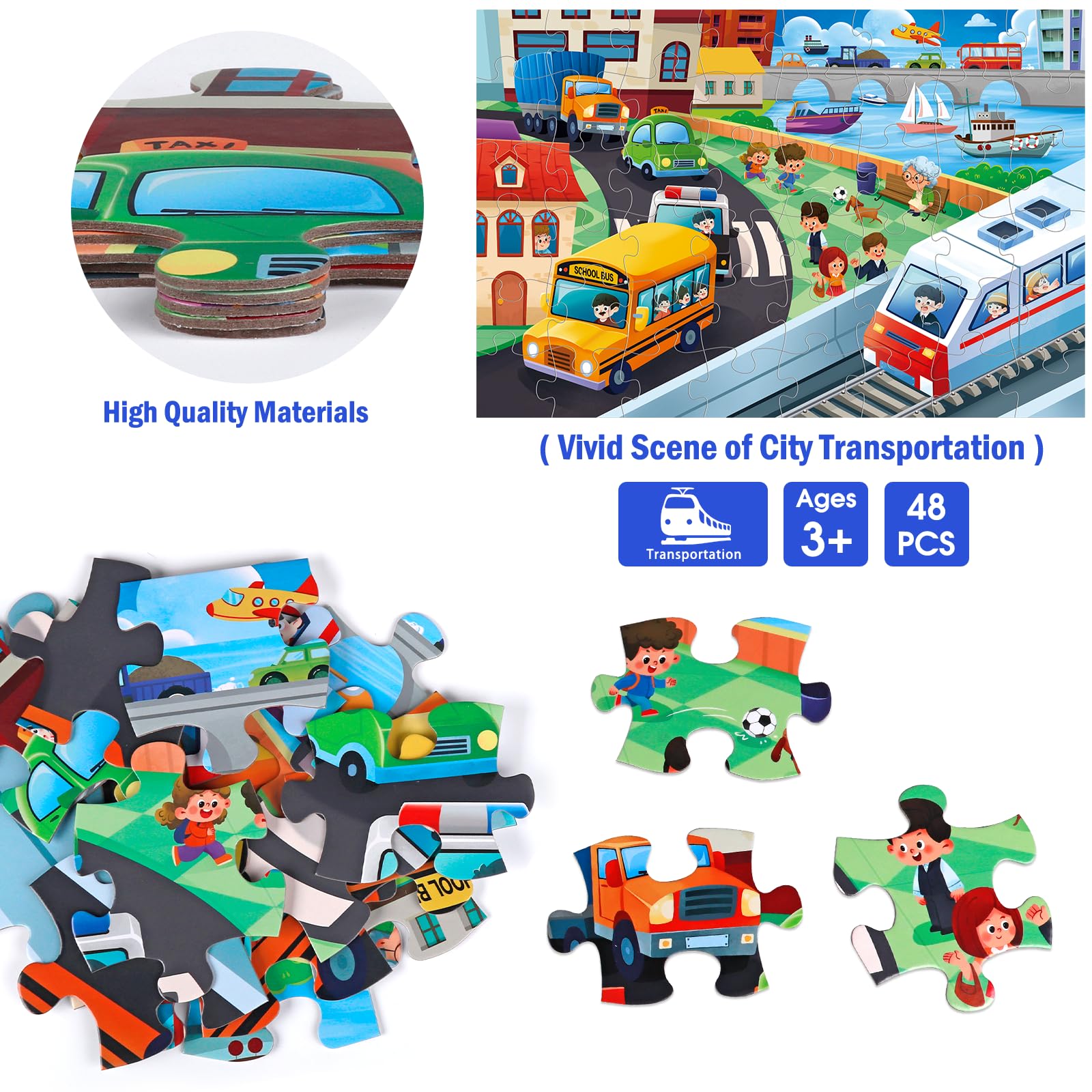 IFLOVE gift box-ready city traffic puzzle makes a thoughtful present for curious preschoolers.