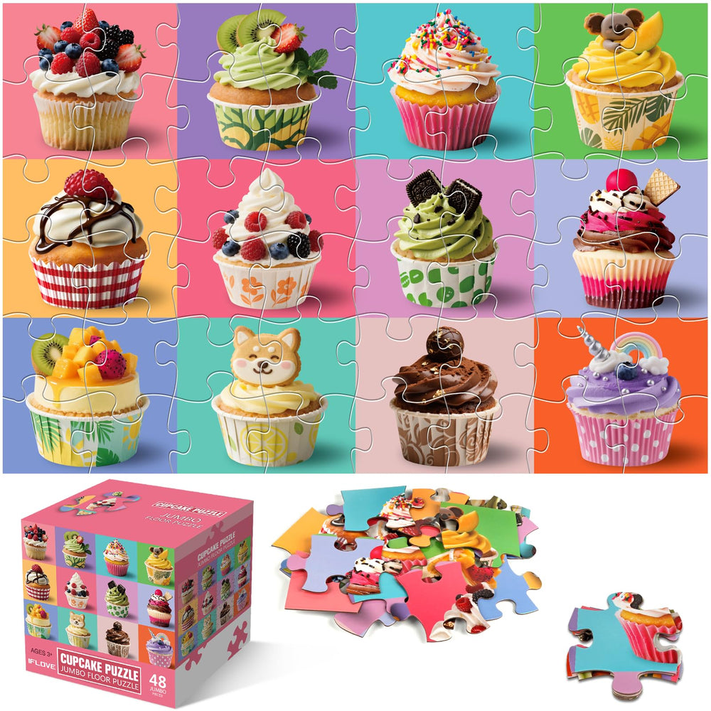 IFLOVE jumbo floor puzzle with 48 large pieces for easy handling during play.