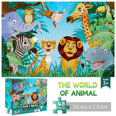 IFLOVE jumbo floor puzzle shows a vivid animal scene to boost cooperative play.