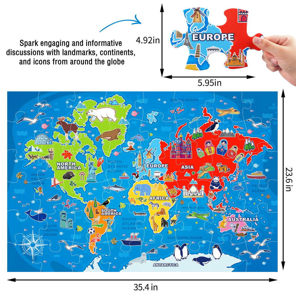 IFLOVE puzzle continents close-up to boost early geographic awareness