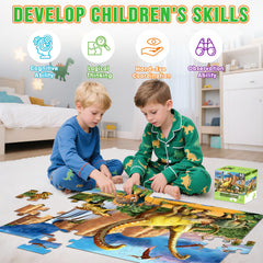IFLOVE 48-piece dinosaur puzzle enhances pattern recognition and spatial skills for preschoolers.