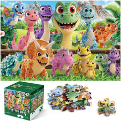IFLOVE Jumbo Floor Puzzle shows a dinosaur assembly scene for ages 3-6, ideal family play.