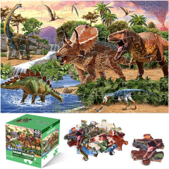 IFLOVE Jumbo Floor Puzzle shows dinosaurs in a vibrant scene for engaging preschool play