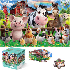 IFLOVE jumbo floor puzzle farm animals shows a vivid scene to boost early animal recognition.