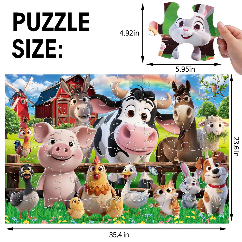 IFLOVE farm animals puzzle—large pieces support graceful grip for little hands during playtime.
