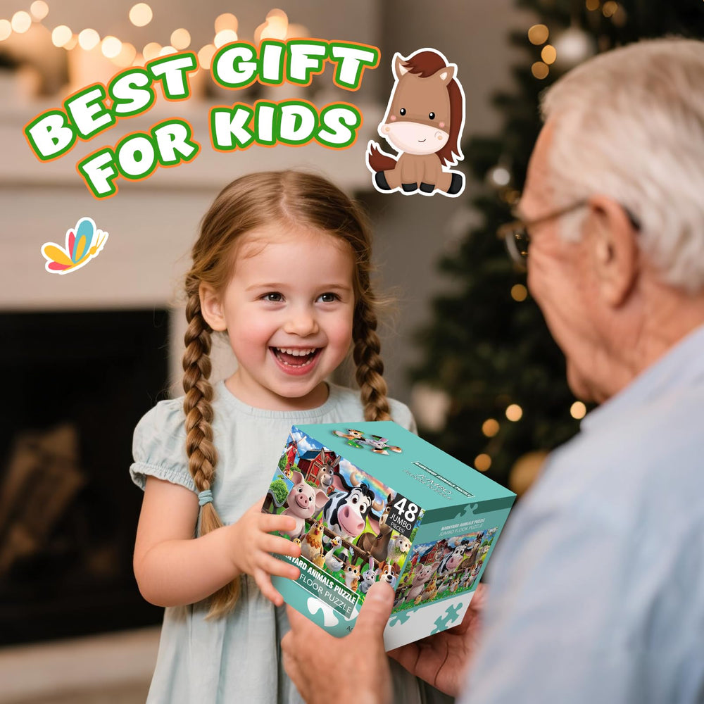 IFLOVE jumbo farm puzzle helps kids ages 4-8 improve recognition and spatial awareness.