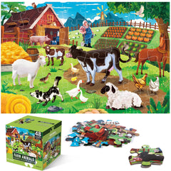 IFLOVE jumbo floor puzzle farm animals scene for engaging playtime