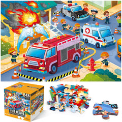 IFLOVE jumbo floor puzzle of a fire rescue scene inviting collaborative play at home