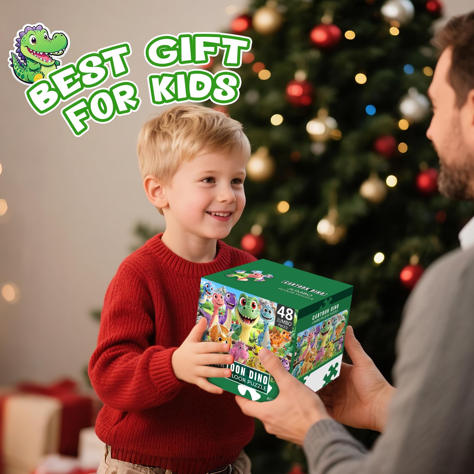 IFLOVE 48-piece dinosaur puzzle fosters family bonding at home.